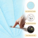 Baby Play Gym Mat, Oversize Tummy Time Activity Mat for Babies 0-6 Months, Shells Shaped Baby Play Mat with 6 Detachable Toys, Baby Mat for Floor Sensory Exploration Motor Skill Development (Blue) by TinyTreasures Baby Boutique