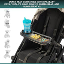 Snack Tray Fits for UPPAbaby Vista V3/Vista V2/Vista/Cruz/Cruz V2/ RumbleSeat/RumbleSeat V2, Updated Snack Tray with Two Snack Compartments & Cup Holder, Quick Attachment, Stroller Accessories by TinyTreasures Baby Boutique