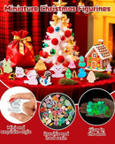 75 Pcs Miniature Christmas Figurines - Luminous Mini Resin Figures to Hide, Glow in The Dark Resin Animals for Micro Landscape Aquarium Fairy Garden Dollhouse Decor by CozyNest Decor