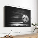 ElephantStock Basketball Wall Art - Horizontal Framed Canvas - 1-Piece Hallway Wall Decor - Photography sports Canvas Print - Black and Gray Decor for Wall - 19" X 13" by CozyNest Decor