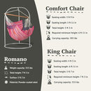 LA SIESTA® - Large Comfort Habana Cotton Hammock Chair & Romano Steel Stand - Hanging Hammock Chair w/Stand - Indoor Outdoor Hammock Chair Swing Bedroom Porch Balcony - Boho Hanging Chair - Flamingo by GreenHaven Gardens