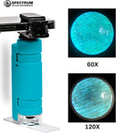Mini Microscope for Kids, 60X-120X Portable Handheld Microscope with 8 Slide Samples, Blue by TinyTreasures Baby Boutique