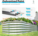 Quictent Raised Garden Bed Kit Oval Galvanized Metal Planter Box Tall for Vegetables Outdoor Backyard, Rubber Strip Edging Included, Silver 6x3x2 ft