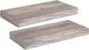 HOOBRO Floating Shelves for Wall, Wall Mounted Shelf Set of 2, 15.7" Hanging Shelf with Invisible Brackets, for Wall in Bathroom, Bedroom, Toilet, Kitchen, Living Room, Office, Greige BG40BJ01 by CozyNest Decor