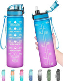 Enerbone Water Bottle, Leakproof BPA & Toxic Free, Motivational Water Bottle with Times to Drink and Straw, Fitness Sports Water Bottle with Strap for Office, Gym, Outdoor Sports by CozyNest Decor