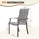UDPATIO Patio Dining Chairs Set of 2, High Back Wide Seat Outdoor Furniture Chairs with All Weather Breathable Textilene, for Lawn Garden Backyard Deck, Dark Grey by GreenHaven Gardens