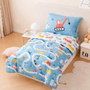 PERFEMET 4-Piece Toddler Bedding Set Boys Cars Toddler Comforter with Sheets Reversible Lightweight Blue Vehicles Toddler Bed Set for Crib(Blue, Cars) by TinyTreasures Baby Boutique