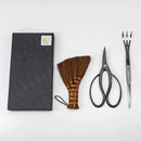 Wazakura Japanese Bonsai Garden 3PCS Tool Starter Kit, Made in Japan, Traditional Bonsai Scissors, Stainless Tweezers with Rake, Chinese Broom. Beginner Set wit Tweezers, Shears and Brush by GreenHaven Gardens
