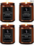 Scented Candles for Home Scented Aromatherapy Candles, 4 Pack 28 Oz Soy Wax Candle Gift Set for Women Men (Lemon Lavender/Vanilla Sugar/Sandalwood Rose/Moroccan Amber) by CozyNest Decor