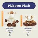 warmies Junior Microwavable & Weighted Stuffed Animals, Cow - Heated Stuffed Animal Plushie for Warmth & Comfort - Cute Soft Plush Toys for Adults & Children (Boys, Girls, Babies & Toddlers) by TinyTreasures Baby Boutique