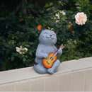 Cat Garden Statue Outdoor Decor, Cat Sculpture with Guitar and Butterfly for Yard Lawn Patio Balcony, Birthday Housewarming Gifts for Mom, Grandma, Women, 8.8 inch, Resin by CozyNest Decor