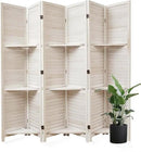Partition Room Dividers, Folding Wood Privacy Screen with Three Display Shelves Suitable for Home Office, Study, Art Display - 6 Panel, 67 * 77inch (White) by CozyNest Decor