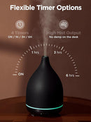 InnoGear Oil Diffuser, 300ML Ceramic Diffuser for Essential Oils Handcrafted Aromatherapy Diffuser Ultrasonic Cool Mist Humidifier with 4 Timers Waterless Auto Off for Room Office, Black by TinyTreasures Baby Boutique