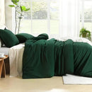 Litanika Comforters Emerald Green Oversized King Size, 3 Pieces Lightweight Solid Bedding Comforter Set, All Season Fluffy Bed Set (120x98In Comforter & 2 Pillowcases) by CozyNest Decor
