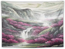 Japanese Tapestry, Red Plum Blossom Mountain Tapestry, Asian Japanese Wall Tapestry, Nature Landscape Tapestries for Bedroom Living Room Decor 60"x50" by CozyNest Decor