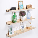 AZSKY 36 Inch Picture Ledge Shelf Solid Wood Large Floating Shelves Wall Mounted Rustic Natural Shelves for Home, Living Room, Bedroom, Bathroom, Office 3 Same Sizes by CozyNest Decor