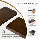 48 Inch Fireplace Mantel - 8 Inch Deep Rustic Premium Solid Pine Wood Floating Shelf - Farmhouse Wall Mounted Display Shelf - Heavy-Duty Metal Bracket - 48"W x 8"D - Set of 1 - American Walnut Color by CozyNest Decor