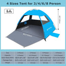 Venustas Beach Tent Sun Shelter for 3/4-5/6-7/8-10 Person, UPF 50+ UV Protection Beach Canopy, Lightweight and Easy Setup Cabana, Portable Shade Tent by TinyTreasures Baby Boutique