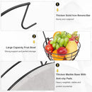 Livabber Countertop Fruit Basket Bowl with Banana Hanger, Modern Standing Fruit Vegetable Bowl Storage, with Banana Tree Holder for Kitchen Dinning Table (Round Marble, Black) by CozyNest Decor