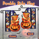 Halloween Lighted Garden Flag, Solar Yard Flag for Outside, 8 Modes Double Sided Welcome Halloween Pumpkin Outdoor Decorations for Home Porch (Pumpkin-12x18) by CozyNest Decor