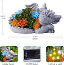 Solar Dragon Statue with Succulent Lights - Dragon Garden Sculptures & Statues，Garden Decor for Outdoor Yard Art Ornaments 9.1inch (Gray) by GreenHaven Gardens