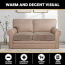 PrinceDeco Velvet Couch Cushion Cover Soft Stretch Cushion Slipcover for Chair Loveseat Sofa Cushion Furniture Protector Seat Cushion Sofa Cover (2 Piece Large Sofa Cushion Covers, Taupe) by CozyNest Decor