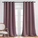 NICETOWN Blackout Curtains 90 inch Length, Sound Reducing Thermal Insulated Grommet Room Darkening Window Treatments for Bedroom/Living Room, 2 Panels, W52 x L90, Dry Rose by TinyTreasures Baby Boutique