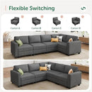 HONBAY Corduroy Modular Sectional Sofa with 5 Seaters, Sectional Corner Sofa with Chaise, L Shape Couches for Living Room, Dark Gray by CozyNest Decor