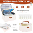 PIIOSER Breast Milk Cooler Bag with 2 Ice Pack, Fit 6 Freeze Breastmilk Storage Bags Up to 8Oz, Insulated Baby Bottles Tote Bag for Daycare and Breastfeeding Mom, Black(Cream-XS) by TinyTreasures Baby Boutique