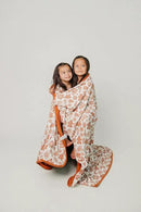 Copper Pearl Jumbo Premium Knit 3 Layer Stretchy Throw Blanket 'Gingerbread' by CozyNest Decor