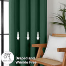 Simplebrand Blackout Extra 10ft Curtains for Patio 120 Inches Long 2 Panels Set, Solid Thermal Insulated Energy Saving Rod Pocket Window Treatment Curtains Blackout Drapes, 50" Wx120 L, Ever Green by TinyTreasures Baby Boutique