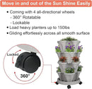Vertical Planter 4 Tier Stackable Planters Garden Planters Strawberry Herb Flower and Vegetable Planter Indoor Outdoor Gardening Pots with Removable Wheels and Tools by GreenHaven Gardens