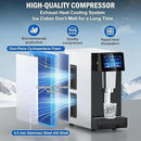 Nugget Ice Maker Countertop, 60LBS/Day with 5LBS Storage Bin, Water Dispenser Countertop Ice Maker Machine Stainless Steel, Soft Chewable Pellet Ice Machine for Home Bar Kitchen Office, Self-Cleaning by CozyNest Decor