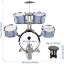 M SANMERSEN Kids Jazz Drum Set - 5 Drums with Stool - Rock Jazz Drum Kit - Musical Enlightenment Educational Toys Gift for Boys Girls by TinyTreasures Baby Boutique