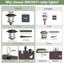 XMCOSY+ Solar Pathway Lights Outdoor, 2-Tone LED Waterproof Garden Outdoor Lighting for Yard Stainless Steel & Glass Solar Powered Landscape Walkway Driveway Decor (Warm White) by GreenHaven Gardens