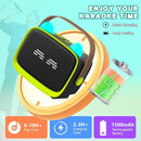 Mgaolo Upgraded Mini Karaoke Machine Toy for Kids, Portable Bluetooth Speaker with 2 Wireless Mics, Emoji & Colorful LED Lights, Home Travel & Party Play Gifts for Boys Girls (Green) by TinyTreasures Baby Boutique