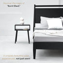 NTC Solid Oak Zoe Nightstand, Mid Century Modern Side Table Bedroom, Bedside Furniture, Night Stand, End Table, Easy Assembly - Burnt Black by CozyNest Decor