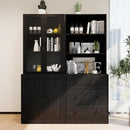 TUSY 71" Bookshelf Bookcase, 3-Tier Modern Bookshelves 3 Large Drawer, Wood Filing Cabinet with Open Storage Shelf, Glass Doors 5-Tier Fixed Storage Shelves for Home Office (Black) by CozyNest Decor