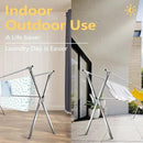 URYAN 63 Inches Clothes Drying Rack, Heavy Duty Stainless Steel Laundry Drying Rack Folding Indoor Outdoor, Portable Drying Rack Clothing, Free-Standing Laundry Stand with 20 Windproof Hooks by CozyNest Decor