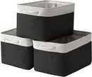 TheWarmHome Storage Basket for Gifts Empty - Large Cubes 3 Pack 15.8x11.8x11.8 inch Storage Bins for Organizing Book Cloth Bathroom Toy (White & Black) by TinyTreasures Baby Boutique