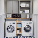 FIMELLO 59" Laundry Room Cabinets Wall Mounted, Kitchen Wall Cabinet with Adjustable Shelf, Wall Cabinets with Doors for Laundry Room, Upper Cabinets for Bathroom, Gray by CozyNest Decor