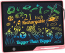 LCD Writing Tablet for Kids, Rechargeable 21 Inch Doodle Board,Easter Basket Stuffers,Preschool Learning Toys Christmas Birthday Gift 3 4 5 6 7 Year Old Girls Boys (Pink) by TinyTreasures Baby Boutique