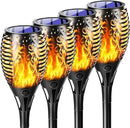 Upgraded Larger Solar Lights Outdoor, Solar Torch Light with Flickering Flame, Solar Garden Lights, Waterproof Solar Powered Outdoor Lights, Outdoor Patio Channel Garden Decoration (Orange, 4Pack) by GreenHaven Gardens