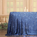 SquarePie Sequin Tablecloth 50 x 72 Inch Navy Blue Sparkly Table Linen for Wedding Party by CozyNest Decor