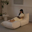 Luxury Ottomans, Modern Square Foot Rest for Sofa Couch Chair, Lazy Floor Seating, Fireside Bean Bag Chair, Tatami Sofa Lounger for Living Room, Bedroom, Office, White by CozyNest Decor