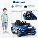 Costzon Ride on Car, 12V Licensed Ford Mustang Shelby GT500 Kids' Electric Vehicles w/Remote Control, USB Port, Radio, Music, Player, High Low Speed & Soft Start, Racing Kids Car for Toddler (Blue) by TinyTreasures Baby Boutique