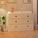 Dresser for Bedroom with 6 Drawers, Changing Table Dresser with Power Outlets, Soft Changing Pad & Removable Top, Baby Dresser with Changing Table Top for Nursery, White by TinyTreasures Baby Boutique
