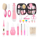 Infant Grooming Essentials: Electric Safety Nail Trimmer, Nasal Aspirator, Hair Brush, Comb, Nail Clipper (27 Piece Safety Care Set for Newborns - Pink) by TinyTreasures Baby Boutique