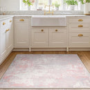 Washable Area Rugs 4'x6' Non-Slip Modern Abstract Soft for Living Room Entryway Bedroom Nursery, Print Pattern, Grey Pink by TinyTreasures Baby Boutique