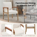 Kmax Modern Dining Chairs Set of 4 Linen Fabric Kitchen Arm Chairs Upholstered Accent Chairs with Wooden Legs for Dining Room, Living Room, Bedroom, White by CozyNest Decor